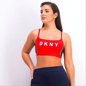DKNY Cherry Racing Graphic Table Tops Scoop Neck Bralette Size Med NWT